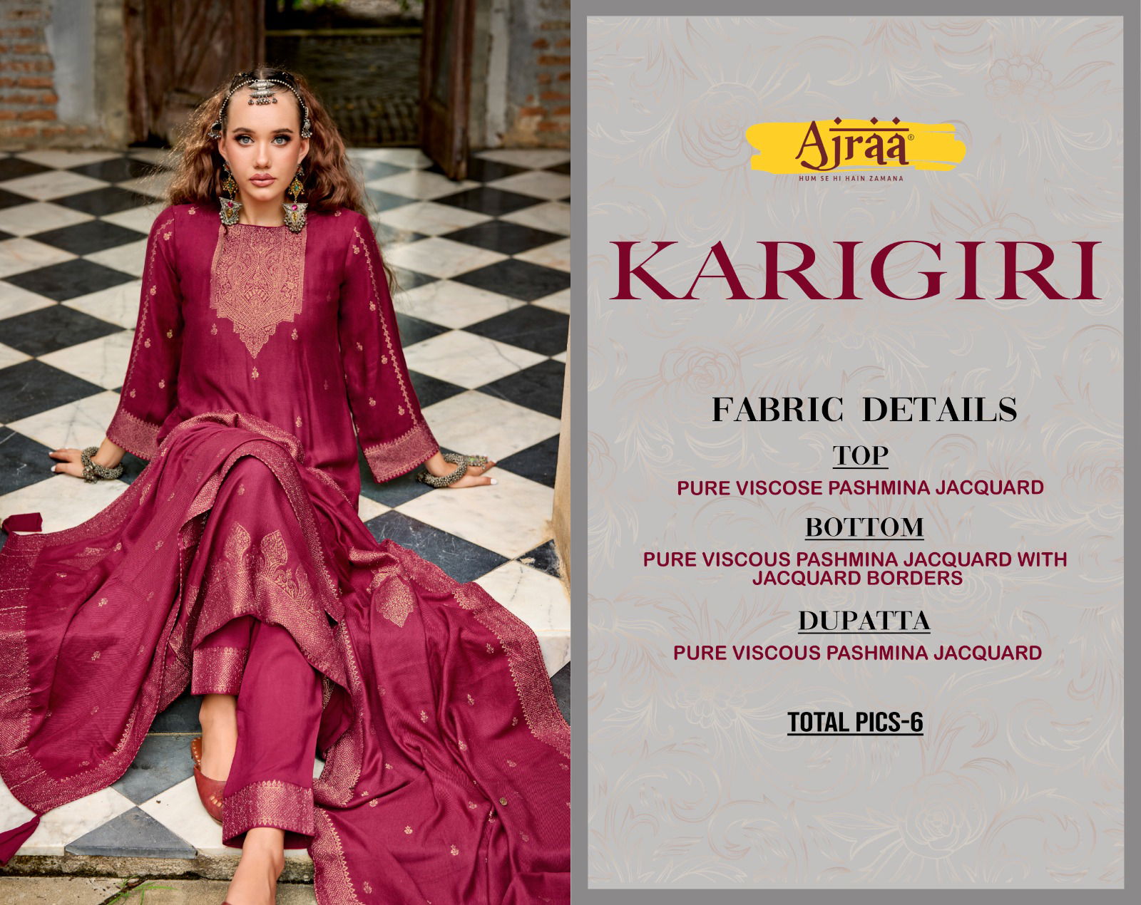 Karigiri By Ajira Pashmina Designer Salwar Suits Catalog